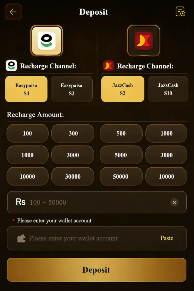 JJRS Game withdraw, deposite